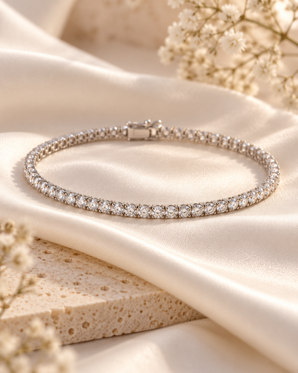 14 karaat witgouden diamantarmband met lab-grown diamanten art.KJ-302