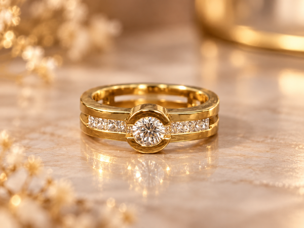 18 karaat gouden ring met natuurlijke diamant – 0,75 ct art.KJ-959