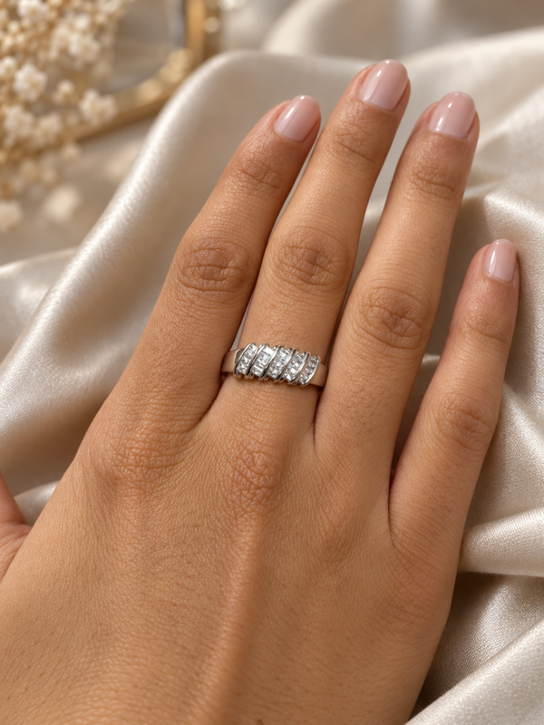Rosa di Luca zilveren ring met heldere steentjes – maat 58 Art. 62910358
