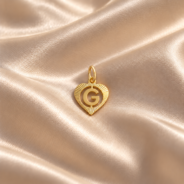 14 karaats gouden hartjeshanger met letter G – 15 mm Art.KJ-1040