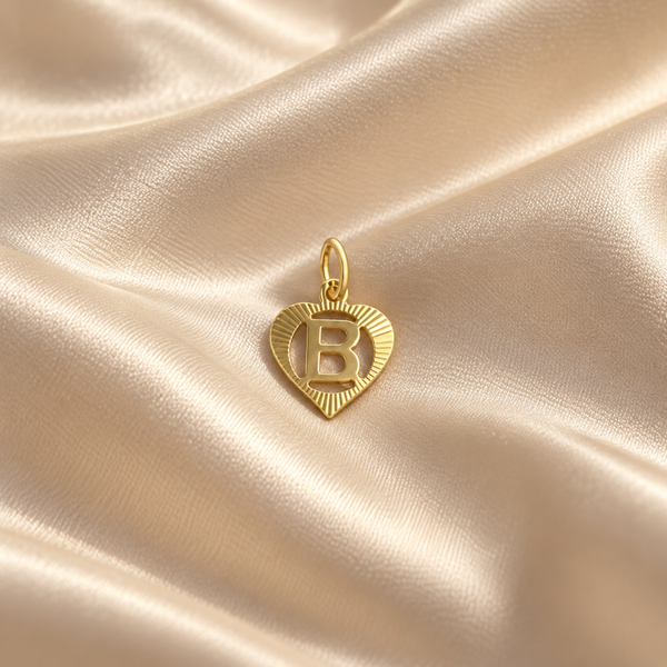 14 karaats gouden hartjeshanger met letter B – 15 mm Art.KJ-1037