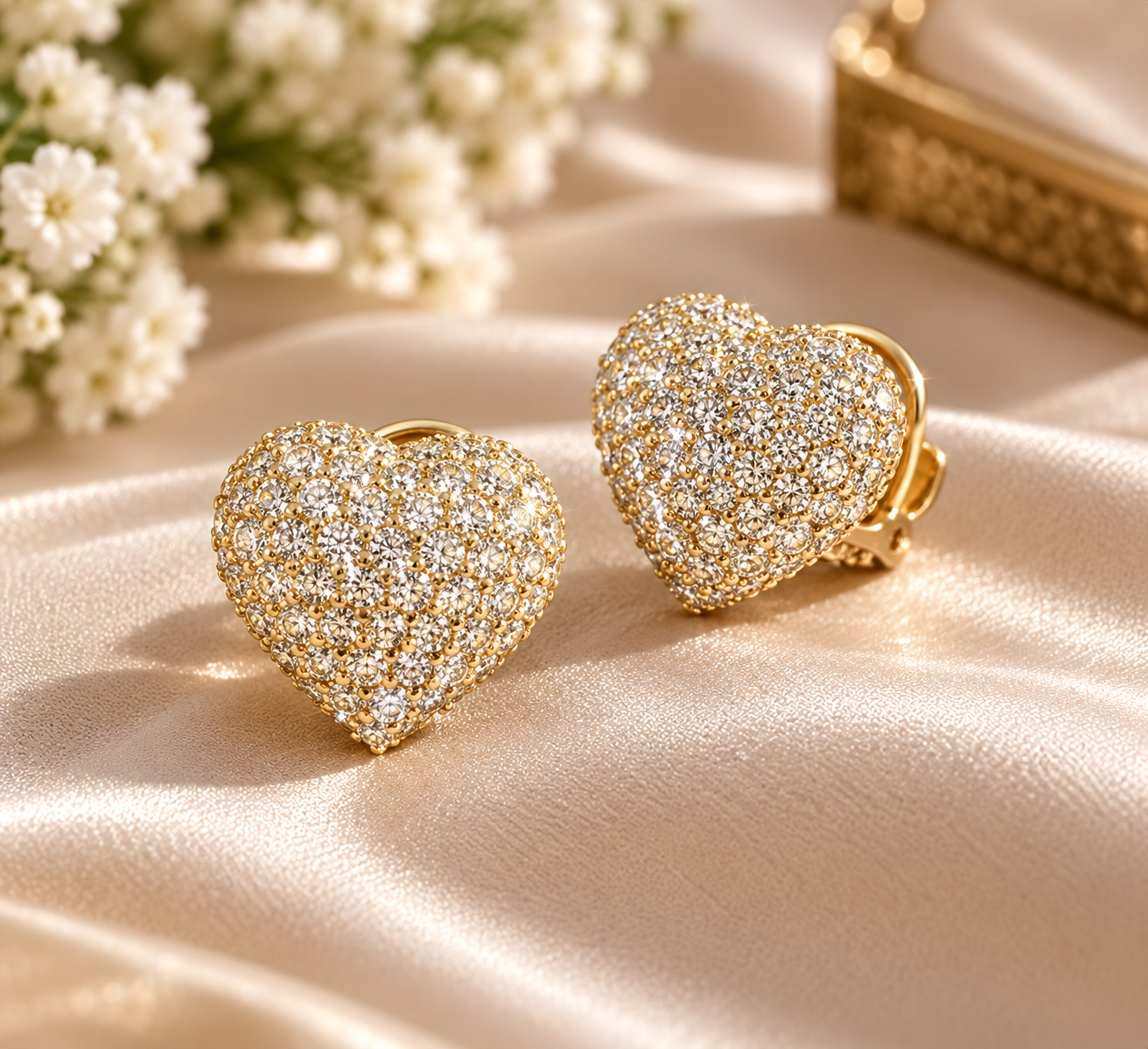 18 karaat gouden hartoorbellen met 2,50 ct natuurlijke diamant Art.KJ-976