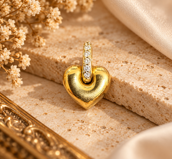 18 Karaat Gouden Harthanger met Diamant – 0,06 Karaat art. KJ-625