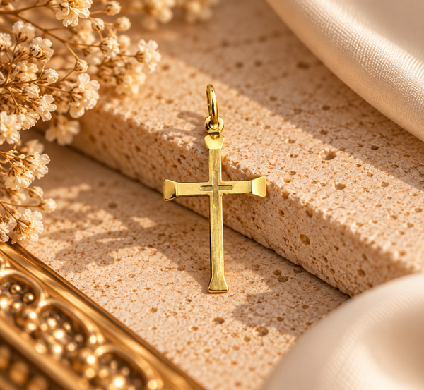 14 Karaat Gouden Kruishanger – 27 mm art. KJ-628