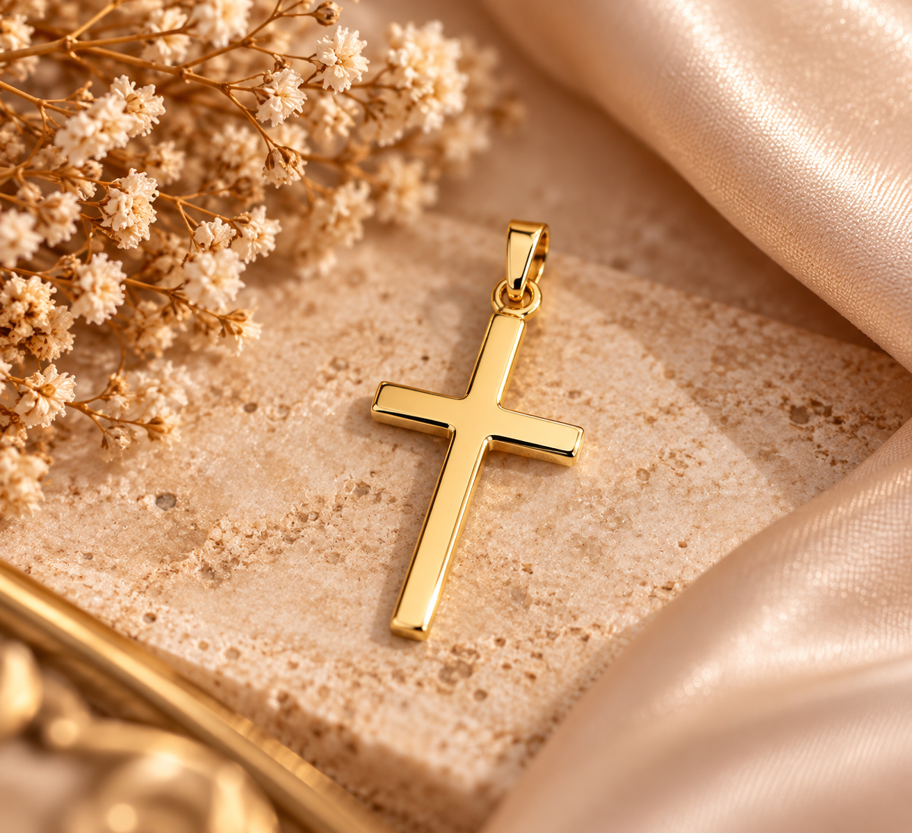 14 Karaat Gouden Kruishanger – Tijdloos en Elegant  art. KJ-942
