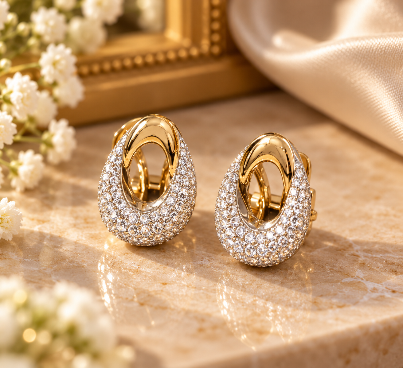 Exclusieve 18 karaat clipoorbellen met 1,60 ct diamant Art.WIJ-002