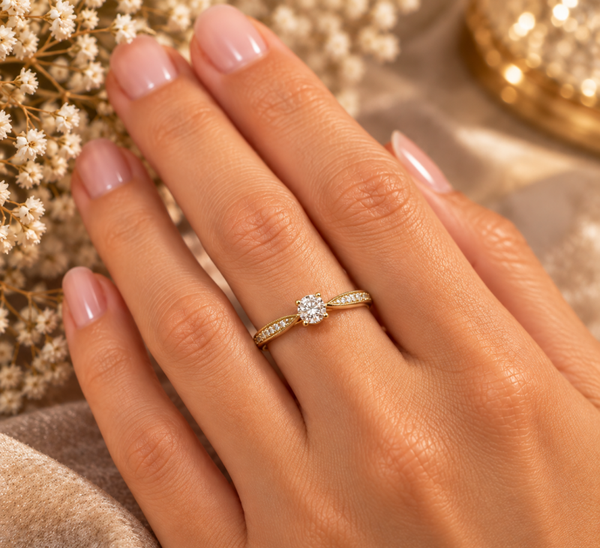 14 Karaat gouden Ring met Diamant art. KJ-807