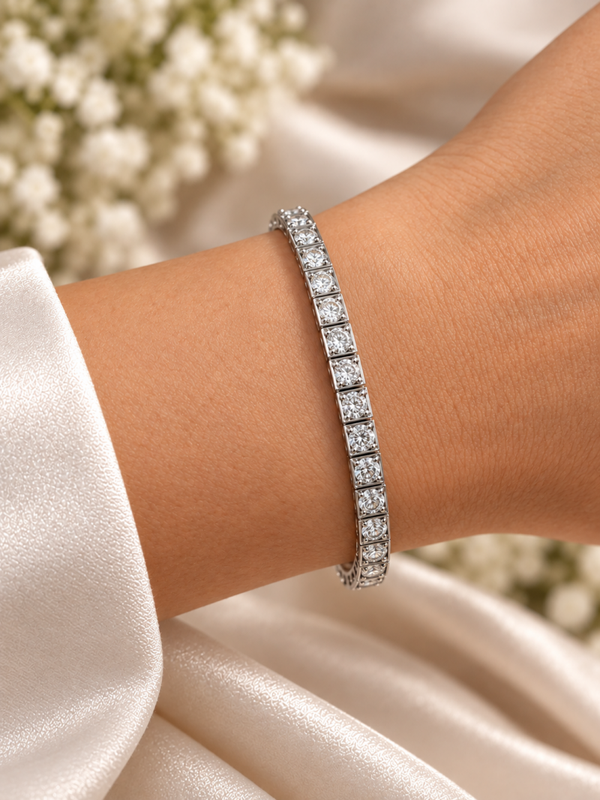 18 karaat witgouden tennisarmband met 5,40 ct natuurlijke diamant art.KJ-963