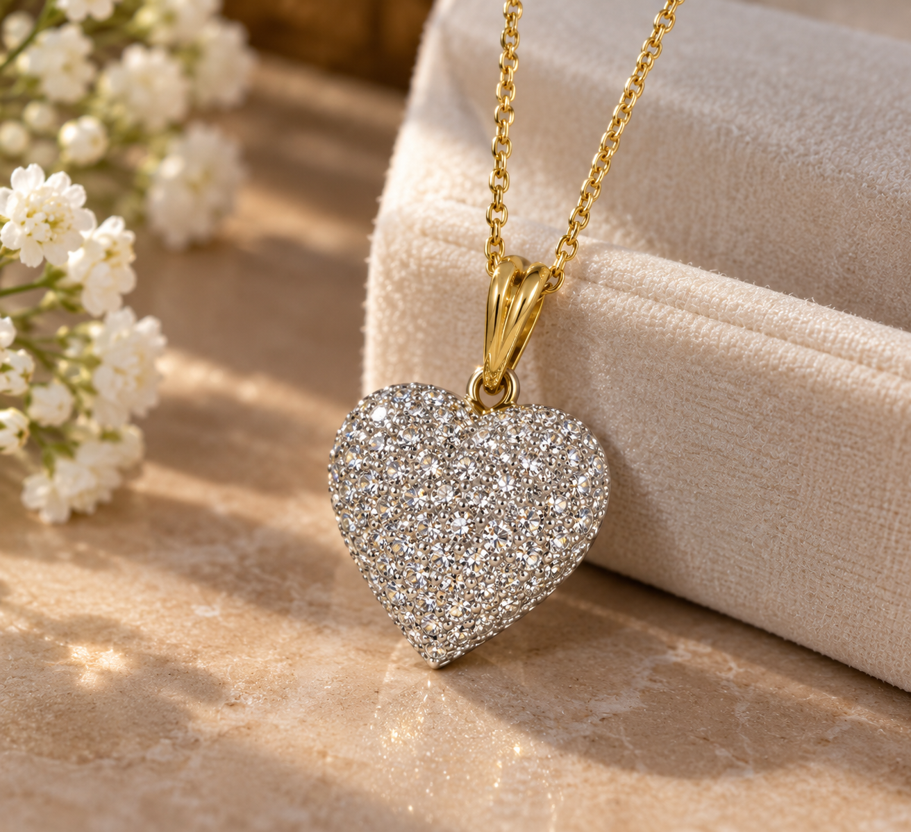18 karaat gouden harthanger met diamant Art.KJ-956