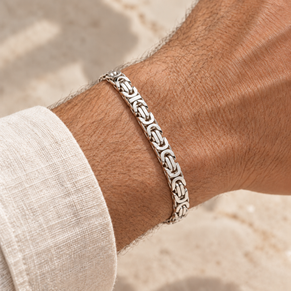 Zilveren armband met opvallende schakel Art.KJ-1017