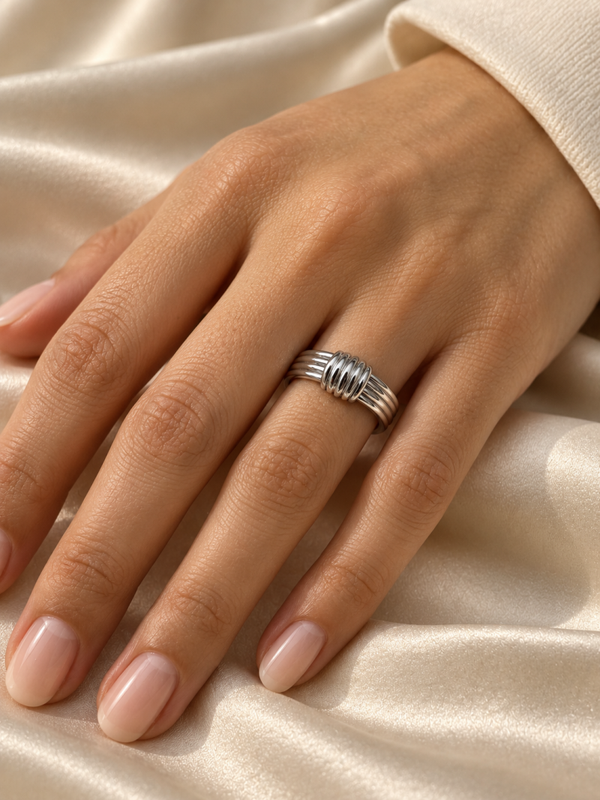 Rosa di Luca ring met ribbelmotief Art. 62910556