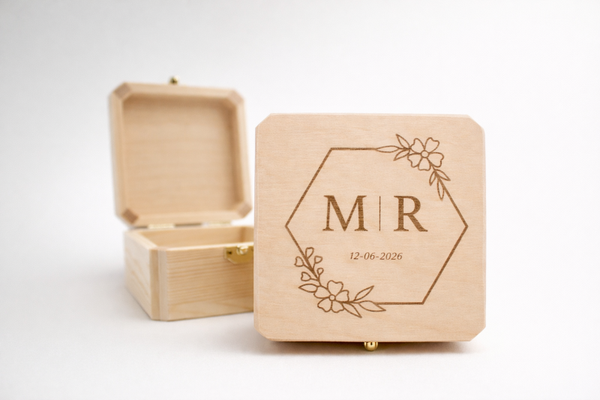 Kistje krans met voorletters