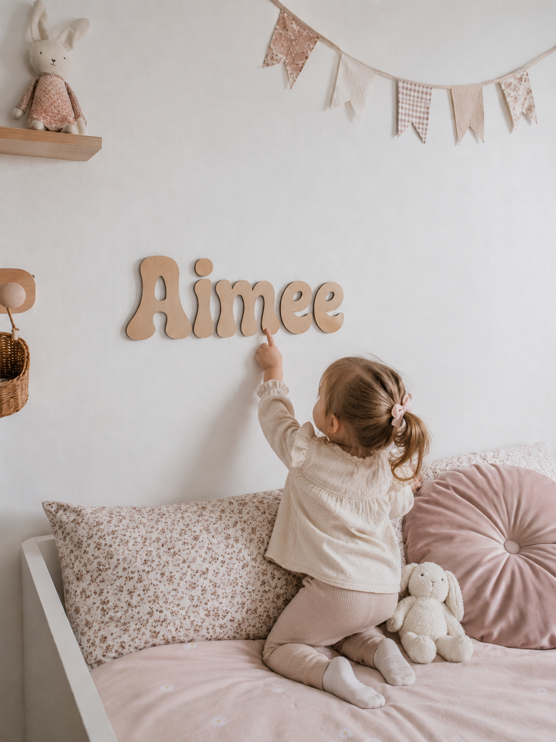 Houten naam - Lettertype Aimee