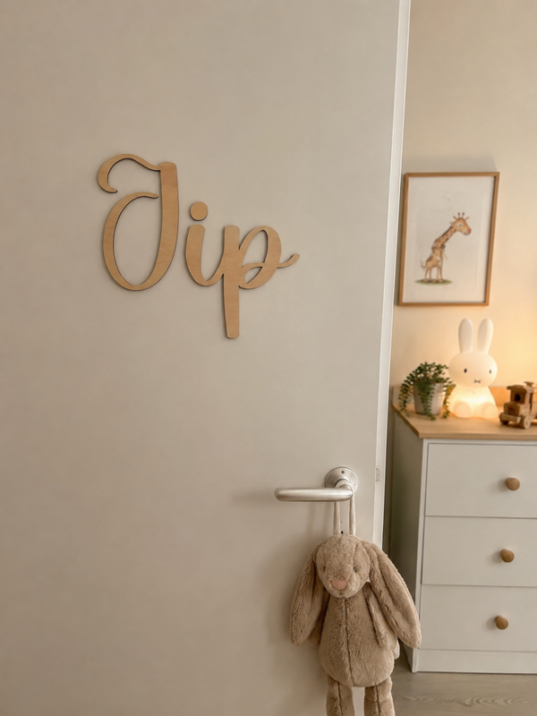 Houten naam - Lettertype Jip
