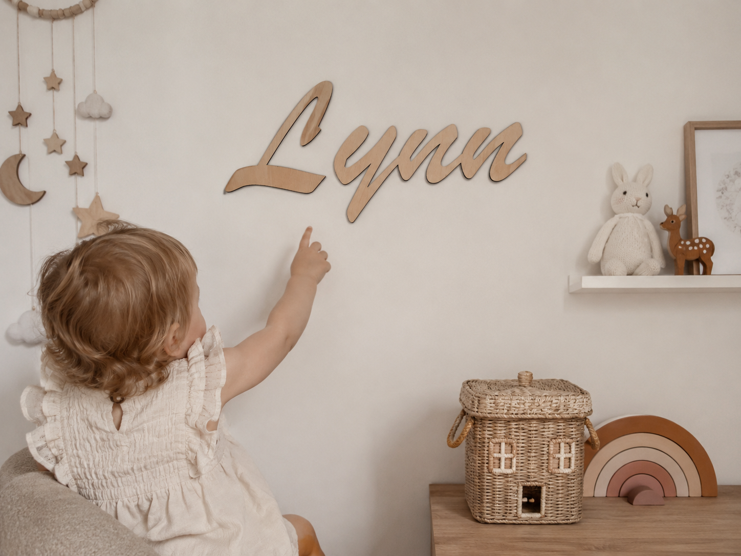 Houten naam - Lettertype Lynn