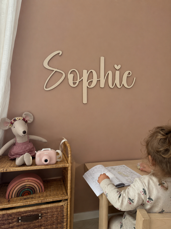 Houten naam - Lettertype Sophie