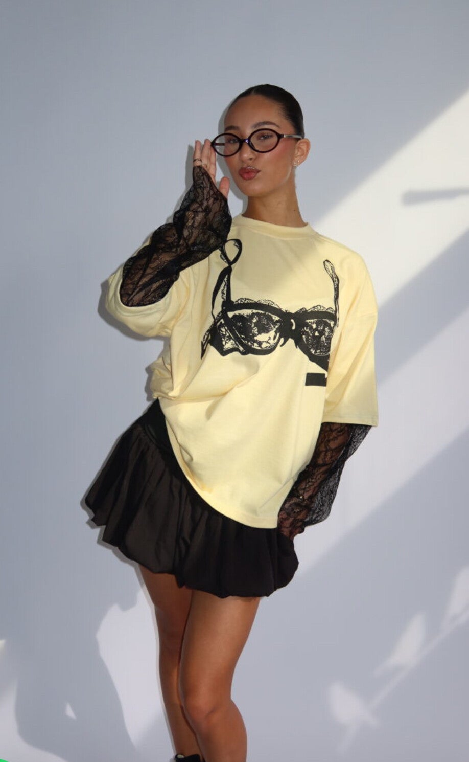 LACE SHIRT - YELLOW
