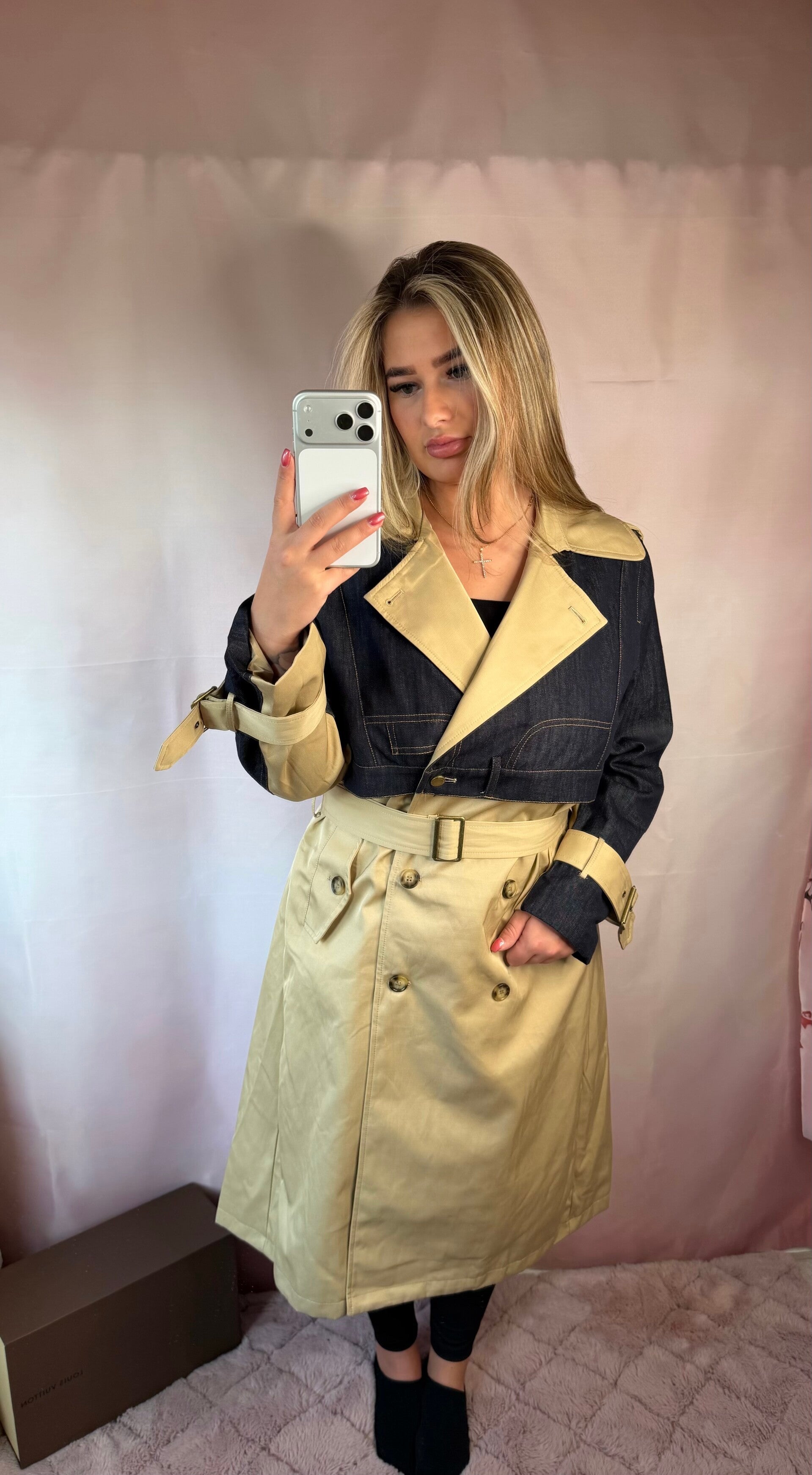 DENIM TRENCHCOAT