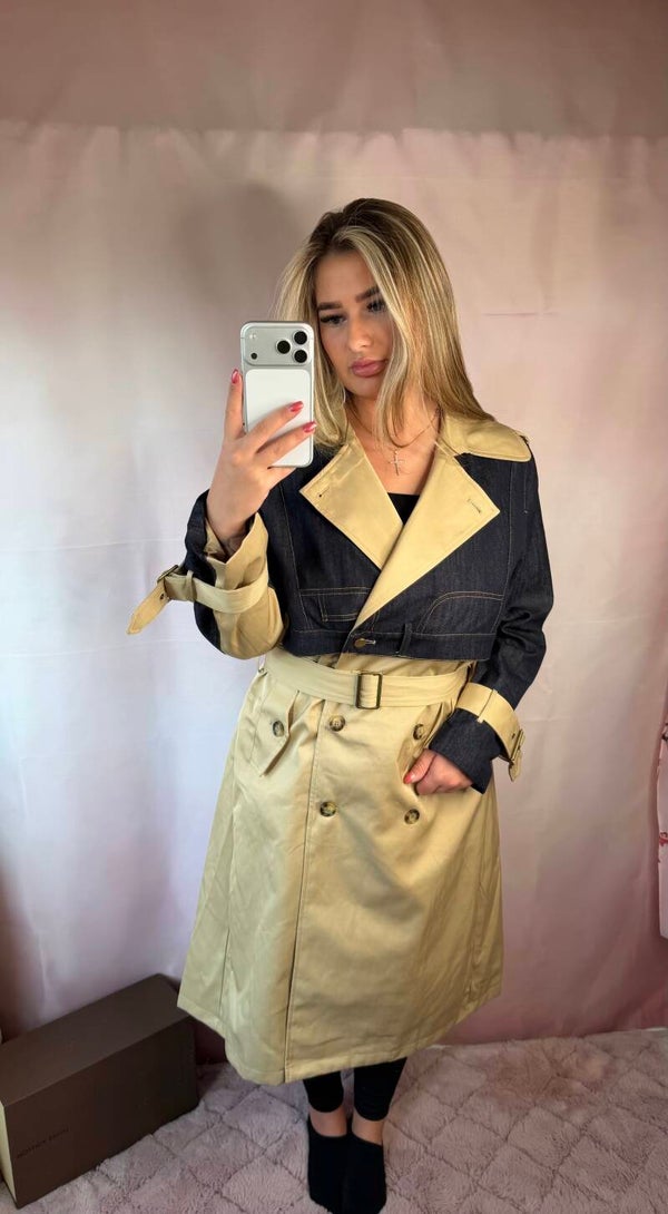 DENIM TRENCHCOAT