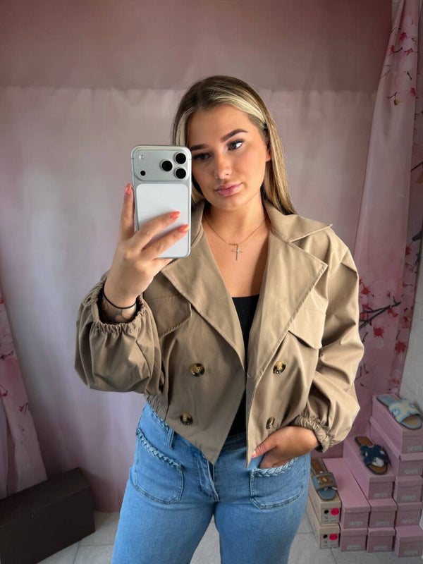 CROPPED JACKET CAMEL