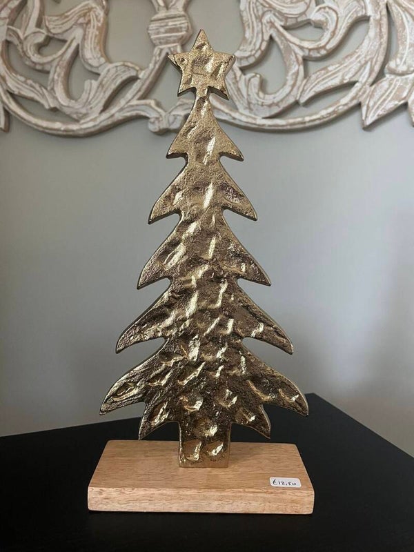 Gouden Kerstboom op voet S