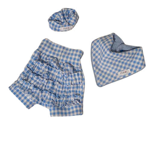 3 Piece Family Coordinates - Blue Gingham