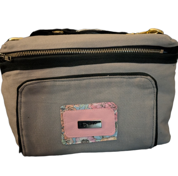 The Original Nappy Bag - Grey Canvas
