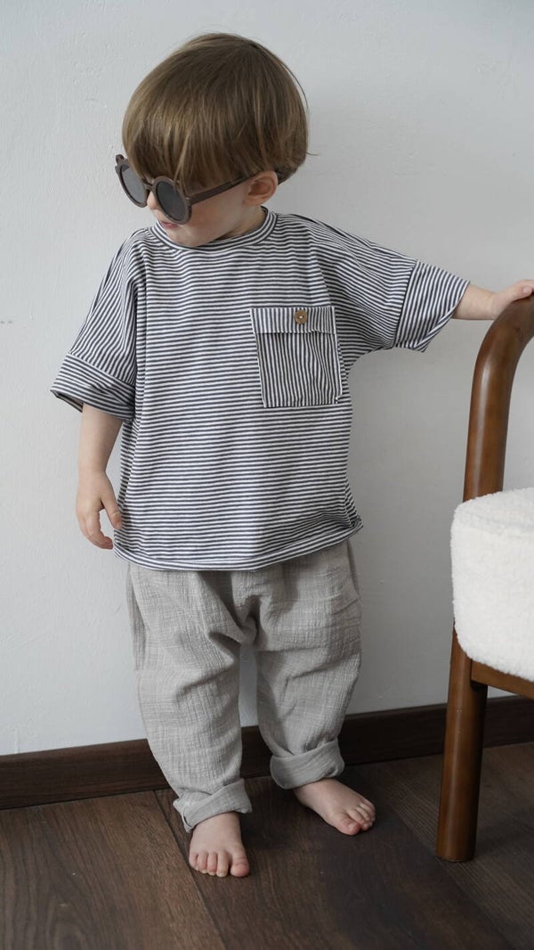 Oversize Shirt Stripes Blau