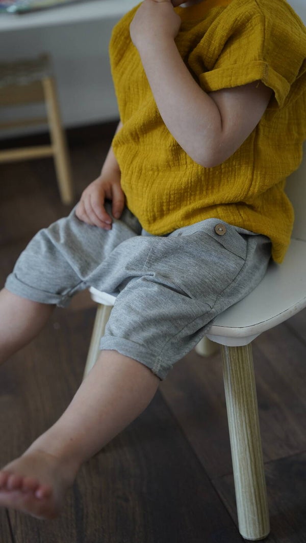 Haremshort Hellgrau mit Tasche