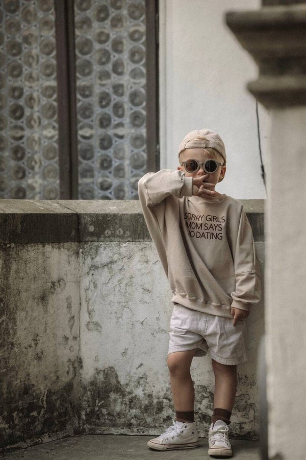 Oversize Sweater Sand „ Sorry Boys/Girls“