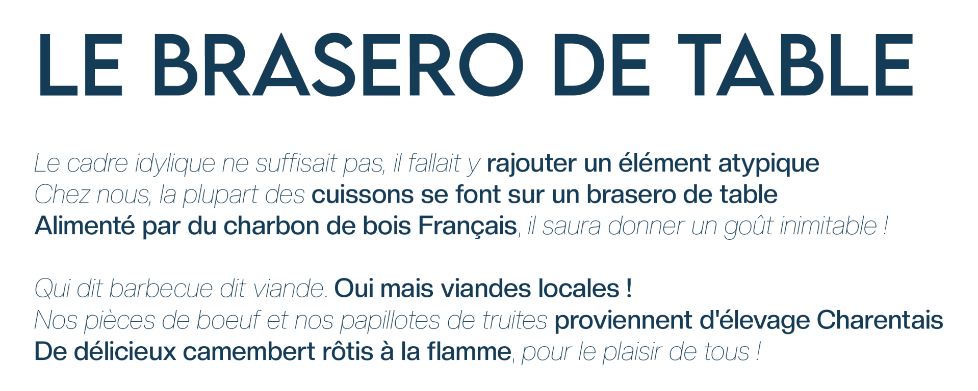 Le brasero de table