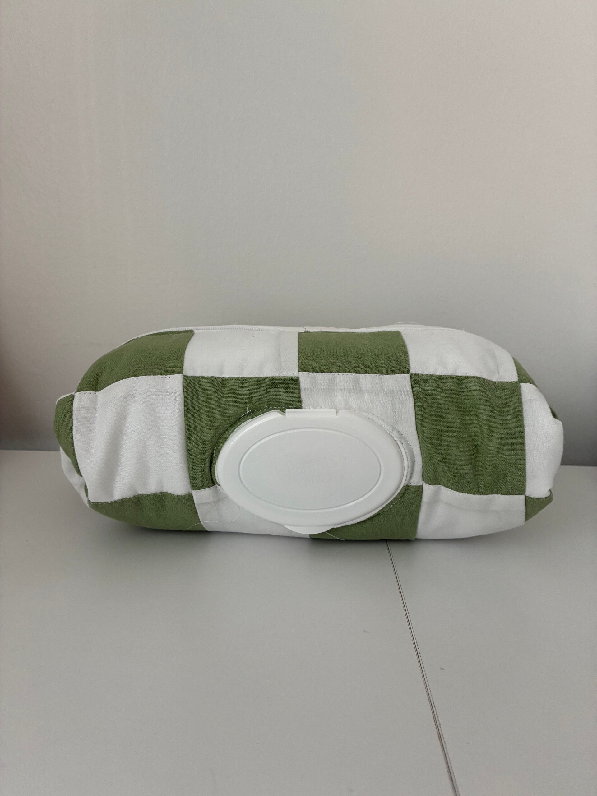 Handheld Diaper Pouch - Green checkered