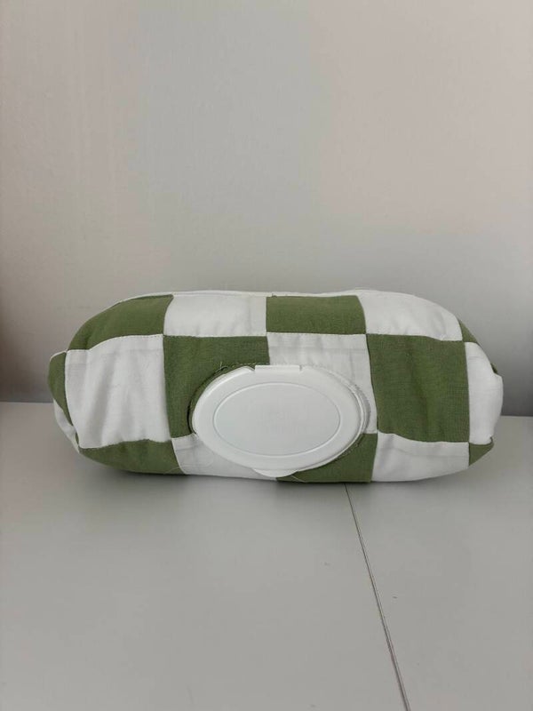 Handheld Diaper Pouch - Green checkered