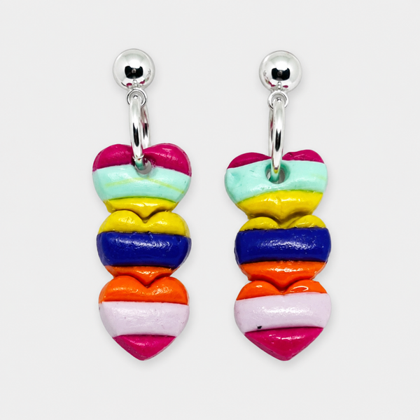 Oorbel Joy; 3 kleine Hartjes
