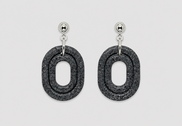 Oorbel Elegante; Dubbel Ovaal