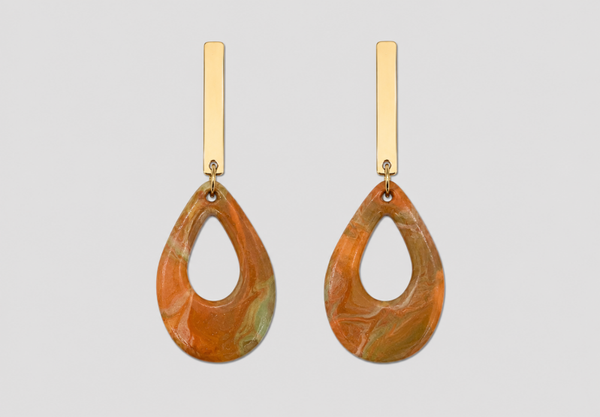 Oorbel Orange;  Druppel