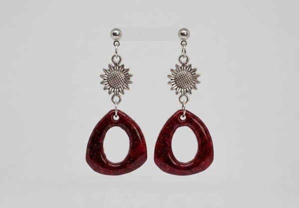 Oorbel Deep Red; Boho