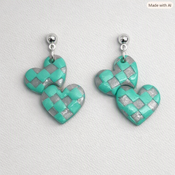 Oorbel Blocks, Dubbel Hart