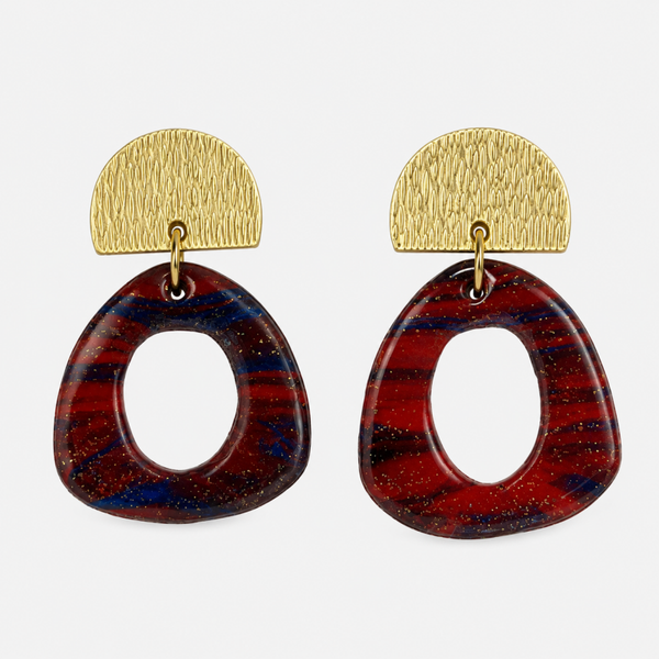 Oorbel Deep Red; Boho