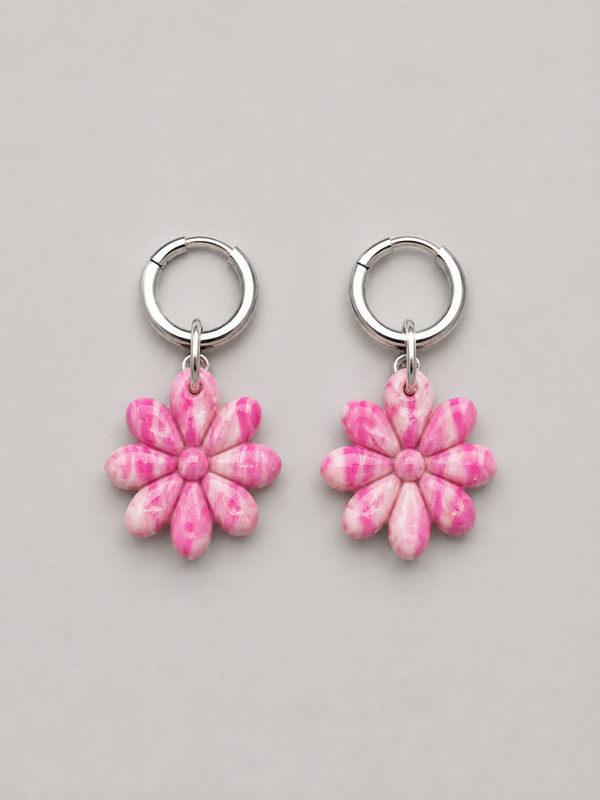 Kinder Oorbel Mama & Mini Rosa; Bloem