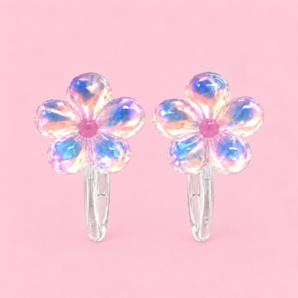Kinderoorbel clip-on (zonder gaatjes)- Bloem – multi