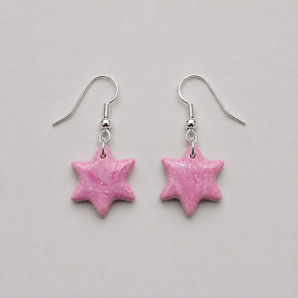 Kinder Oorbel Mama & Mini Rosa; Star