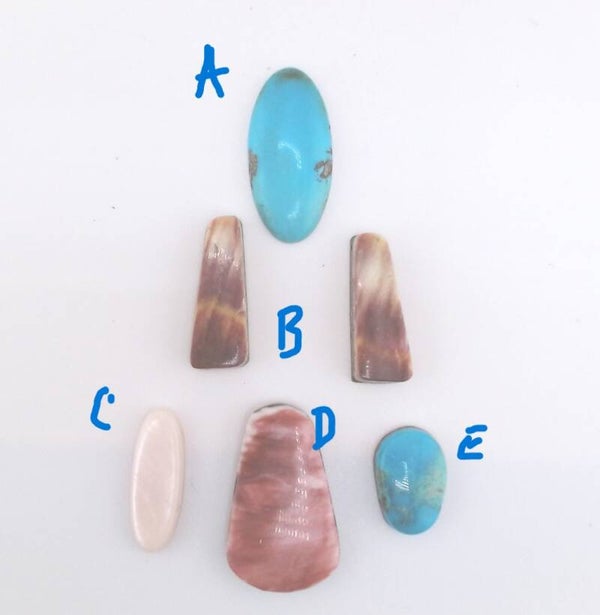 Loose Gemstone Lot of 6 Cabochons