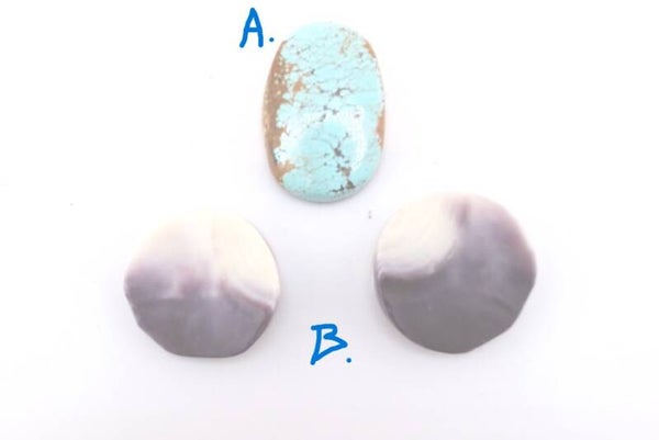 Loose Gemstone and set of Wampum Shell