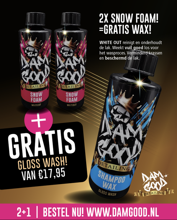 Damgood Snow Foam ACTIE  + GRATIS Shampoo Wax