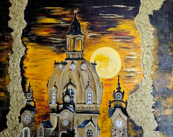 Frauenenkirche Dresden bei Mondschein