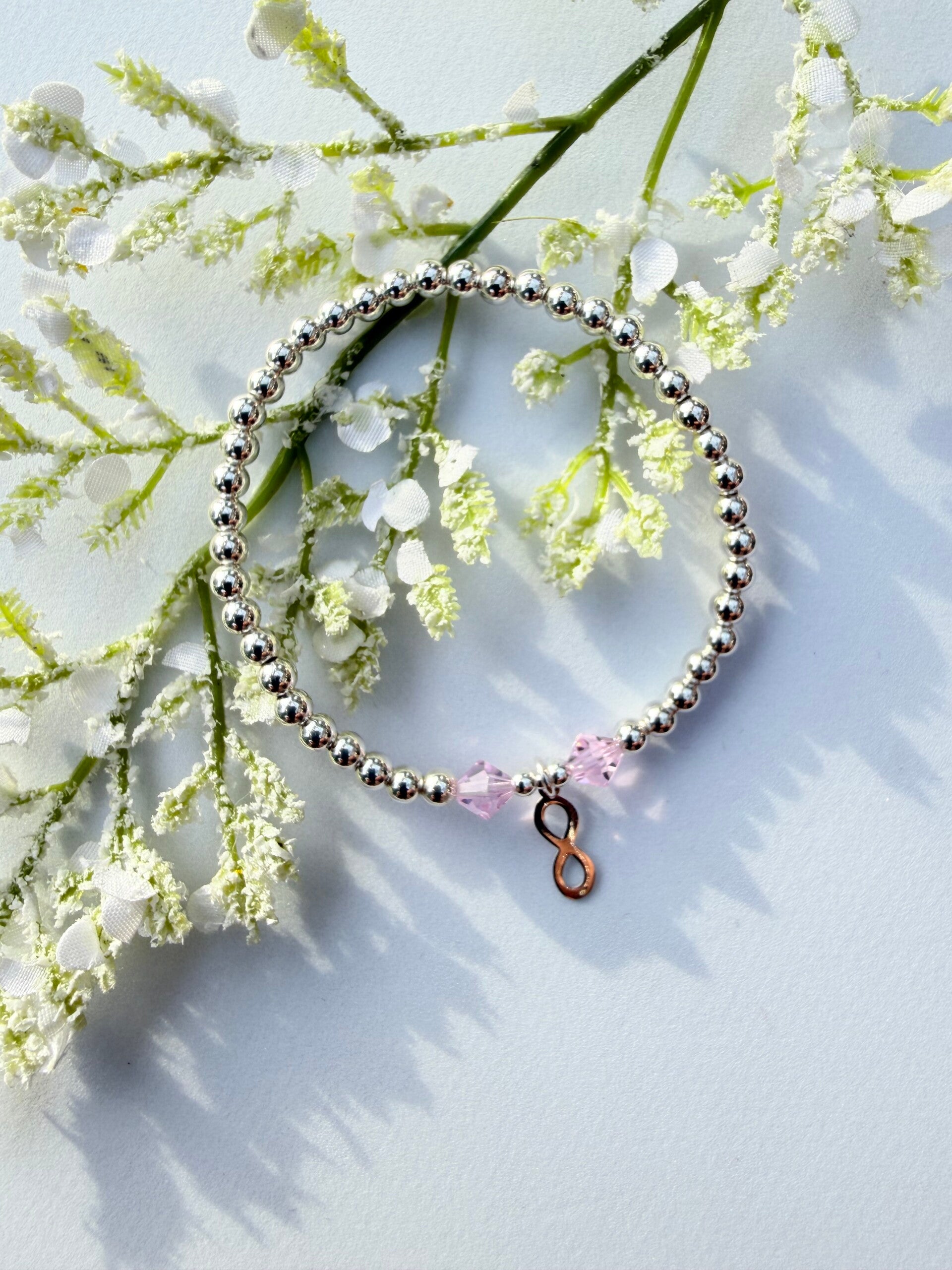 Pink Sapphire Infinity Bracelet