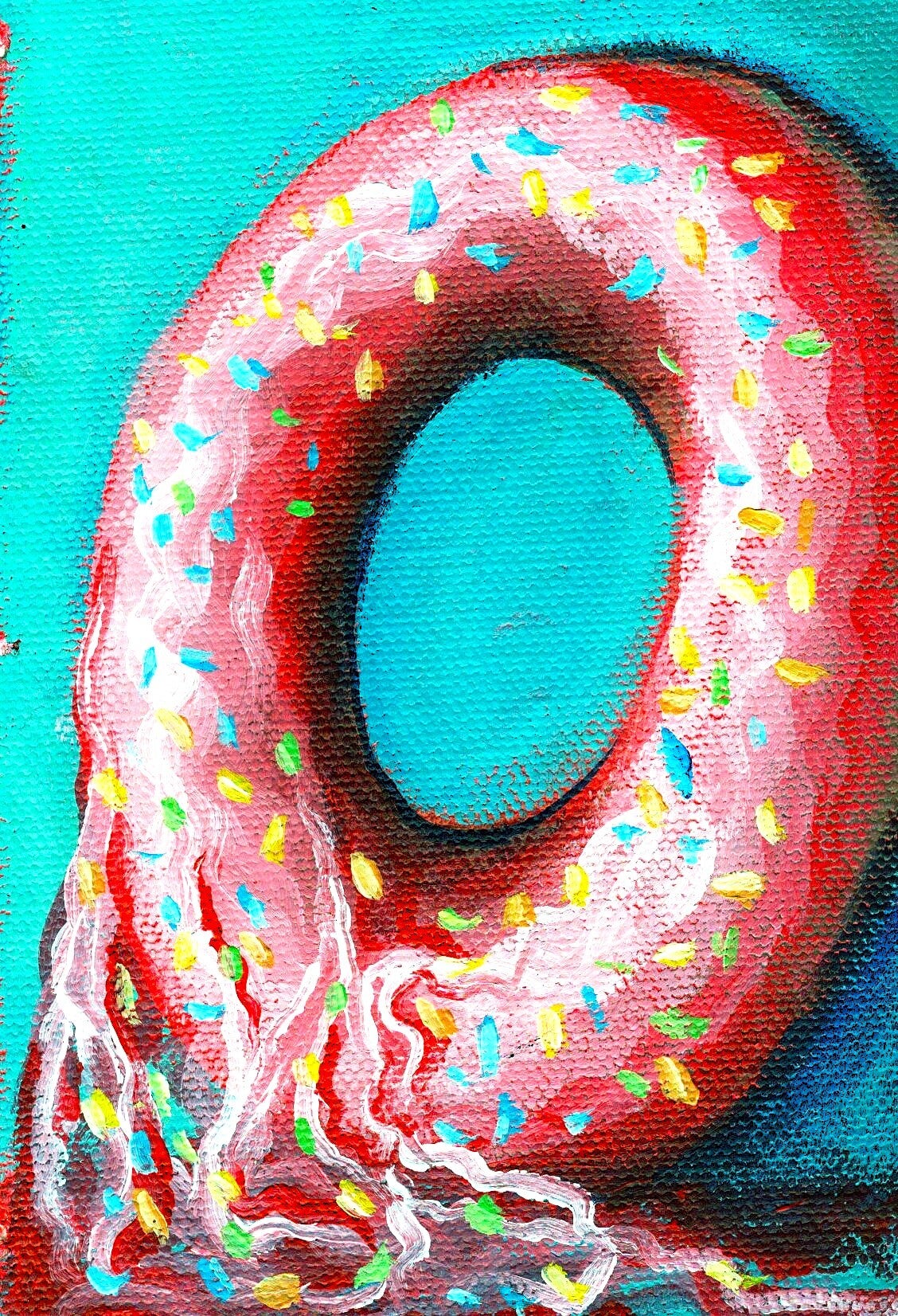 Pink Doughnut,Original Painting