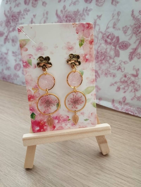 Boucles d'oreilles rose clair