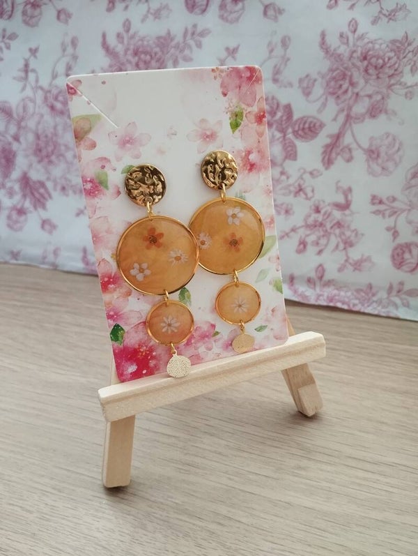 Boucles d'oreilles orange pandante